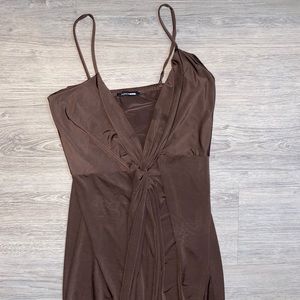 Silky brown FASHION NOVA dress / bathing suit cover